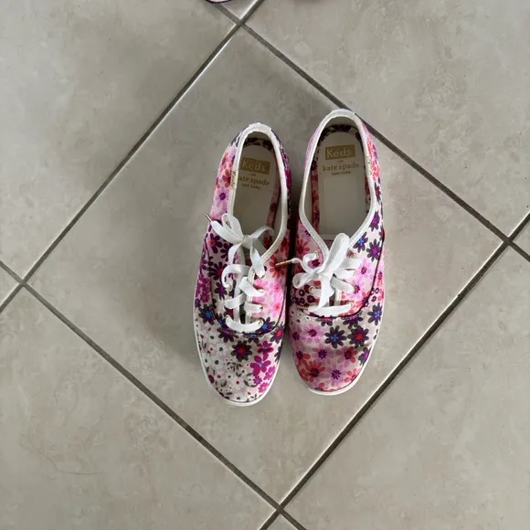 Keds Pink and Purple Sneakers Floral Canvas Low-Top
