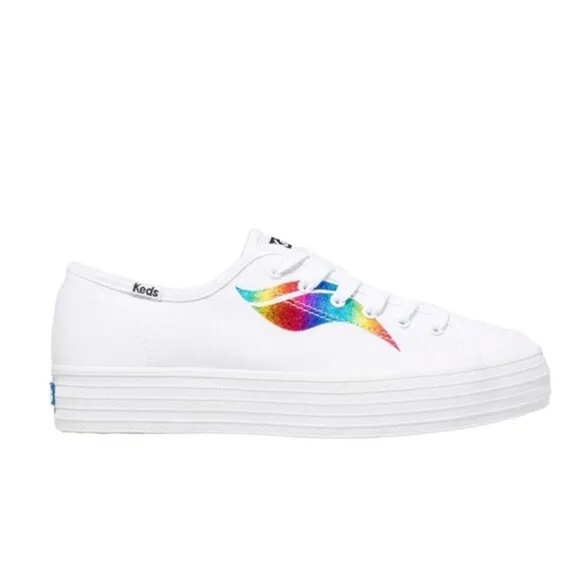 KEDS Triple Kick Platform Sneaker in White Size 7