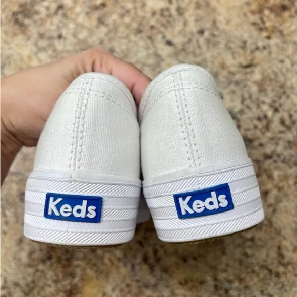 KEDS Triple Kick Platform Sneaker in White Size 7