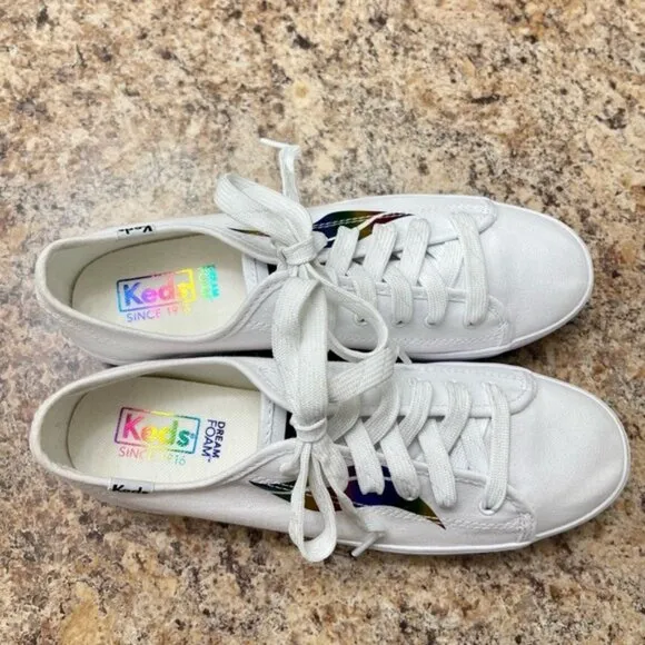 KEDS Triple Kick Platform Sneaker in White Size 7