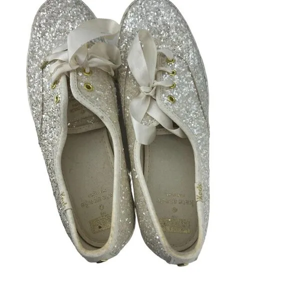 Keds x Kate Spade New York Triple Glitter Cream Sneakers WF57805 Women’s 8.5