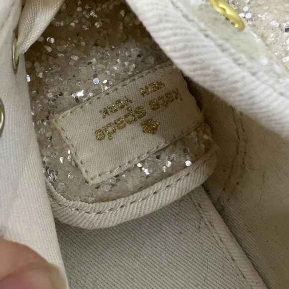 Keds x Kate Spade New York Triple Glitter Cream Sneakers WF57805 Women’s 8.5