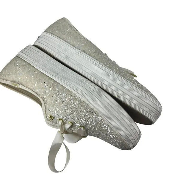 Keds x Kate Spade New York Triple Glitter Cream Sneakers WF57805 Women’s 8.5