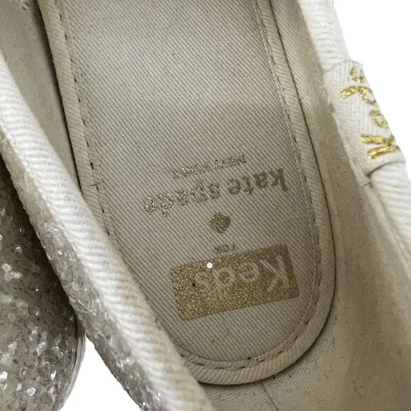 Keds x Kate Spade New York Triple Glitter Cream Sneakers WF57805 Women’s 8.5