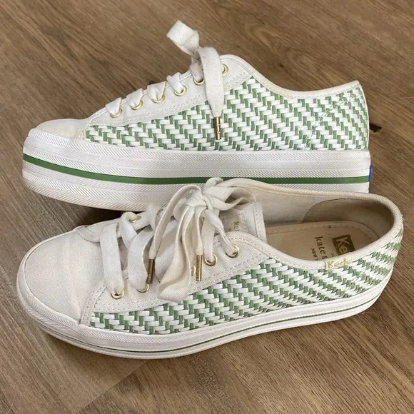 Keds X Kate Spade New York Triple Up Multi-woven Sneakers size 6.5