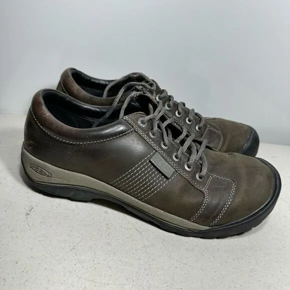 KEEN Austin Oxford Sneakers Brown Leather Low Top Lace Up Mens Size 13