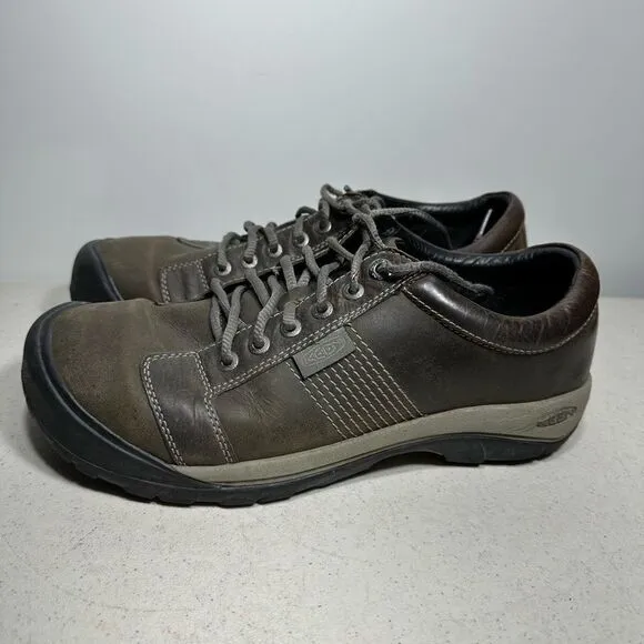 KEEN Austin Oxford Sneakers Brown Leather Low Top Lace Up Mens Size 13