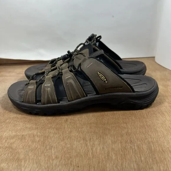Keen Targhee III Slide Men Size 11.5 Waterproof Sandals Bison Brown Slip On