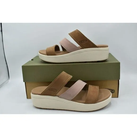 Keen Womens Size 10 Ellecity Toasted Coconut Fawn Nubuck Slip On Sandals Shoes