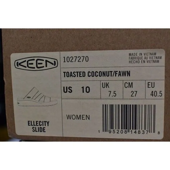 Keen Womens Size 10 Ellecity Toasted Coconut Fawn Nubuck Slip On Sandals Shoes