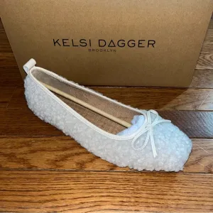 Kelsi Dagger Frankie Sherpa Ballet Flats Natural Cream Women’s Size 10