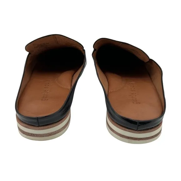 Kenneth Cole Black Patent Gentile Soles Leather Mules Size 9 Women’s