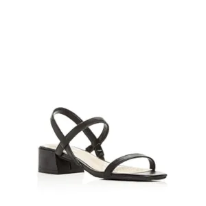 KENNETH COLE Womens Black Maisie Open Block Heel Slip On Leather Sandals 8.5 M
