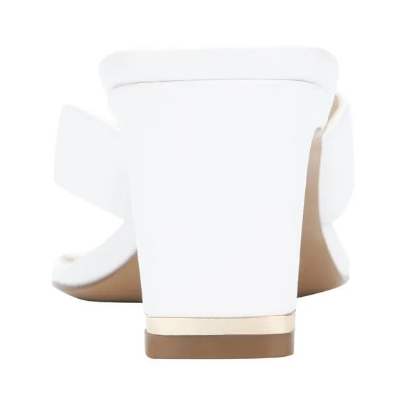 KENNETH COLE Womens White At Heel Macen Slip On Leather Thong Sandals 9 M
