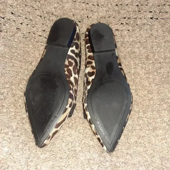 KENSIE-Leopard Pattern Calf Hair Ballet Flats