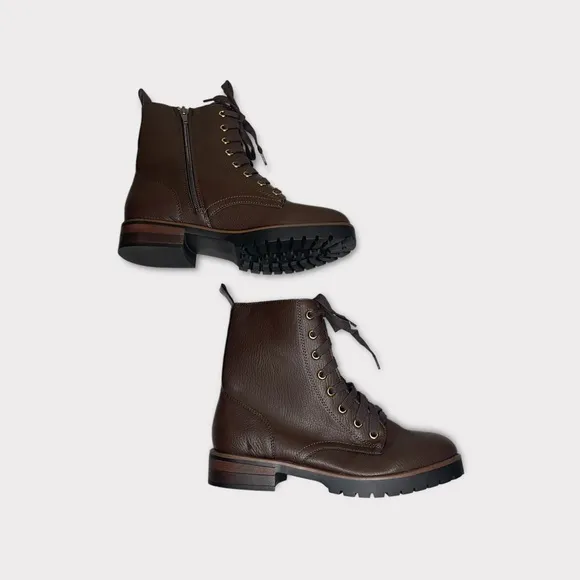 Kensie Willa Brown Combat Boots