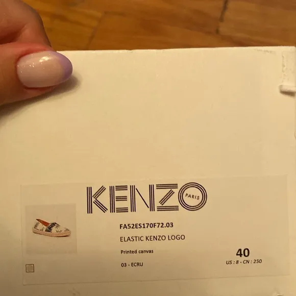 Kenzo Cream and Purple Espadrilles with Botanical Design size US 8 EU 40