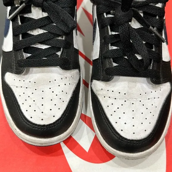 Kids Nike Dunk Low Black/Midnight Navy-White