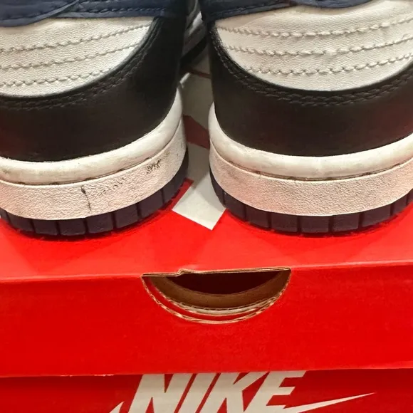 Kids Nike Dunk Low Black/Midnight Navy-White