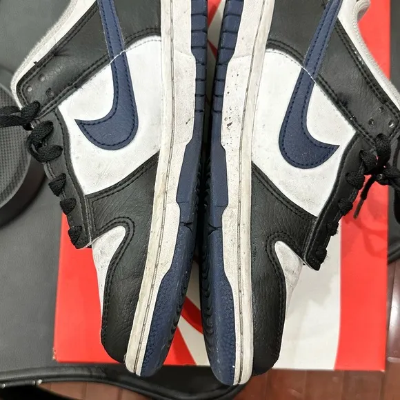 Kids Nike Dunk Low Black/Midnight Navy-White