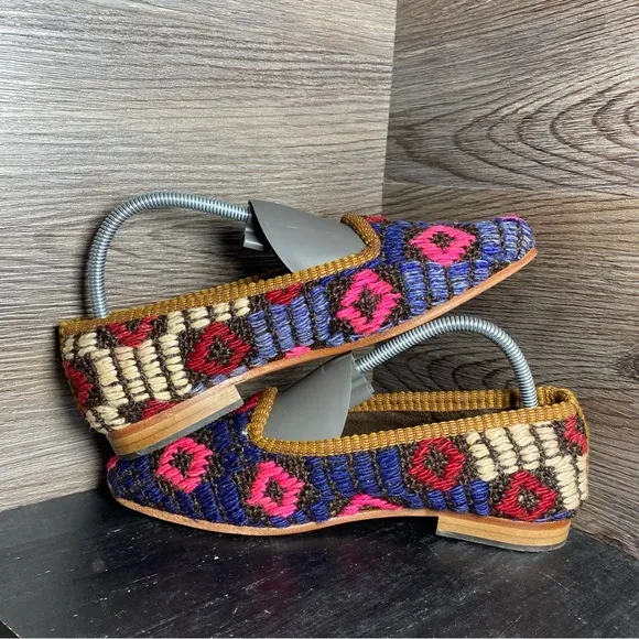 Kilim loafers handmade woven multicolor