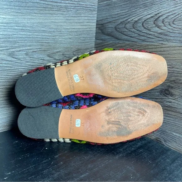 Kilim loafers handmade woven multicolor