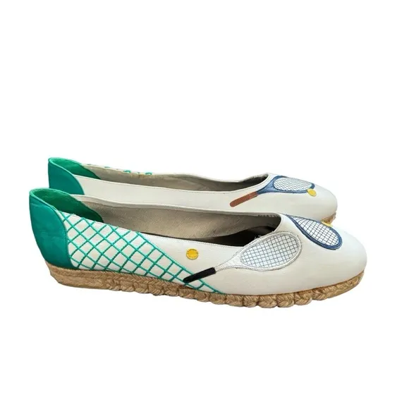 Knights LTD Made in Spain women's Leather EspadrilleFlats Tennis Design Size 11