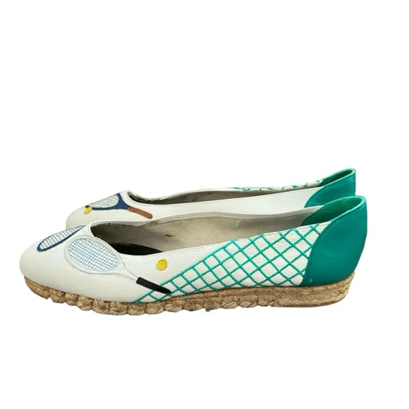 Knights LTD Made in Spain women's Leather EspadrilleFlats Tennis Design Size 11