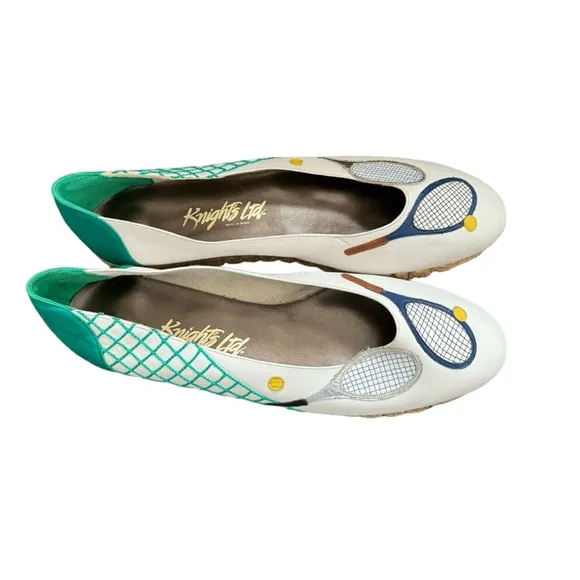 Knights LTD Made in Spain women's Leather EspadrilleFlats Tennis Design Size 11