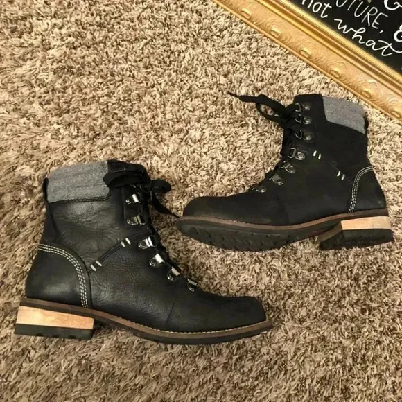 Kodiak Canada Nubuck Leather Suede Combat Moto Lace Up Ankle Boots: US 6.5