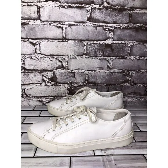 KOIO Capri White Leather Low Top Lace Up Sneakers Shoes Women’s Sz 38EU/7.5M US