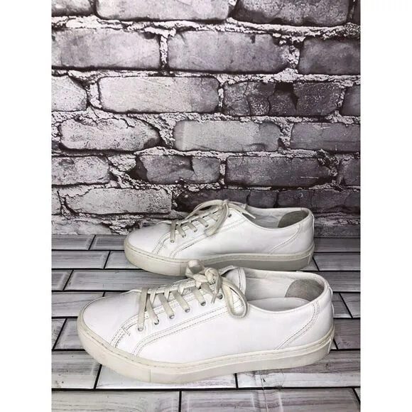 KOIO Capri White Leather Low Top Lace Up Sneakers Shoes Women’s Sz 38EU/7.5M US