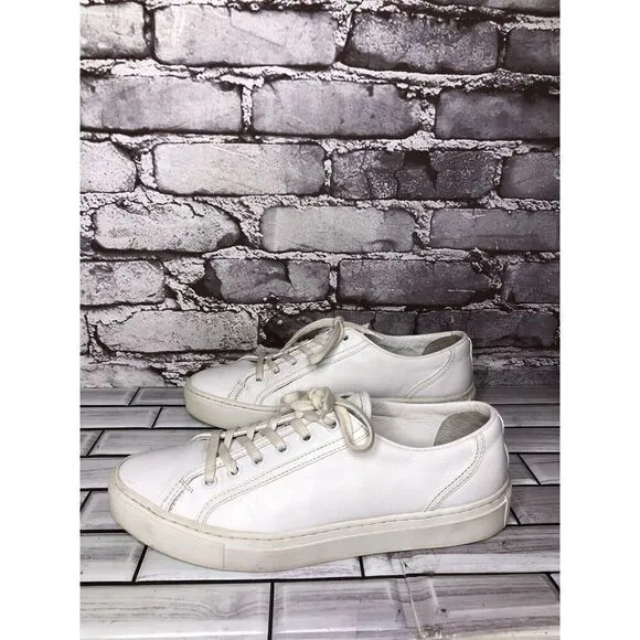 KOIO Capri White Leather Low Top Lace Up Sneakers Shoes Women’s Sz 38EU/7.5M US