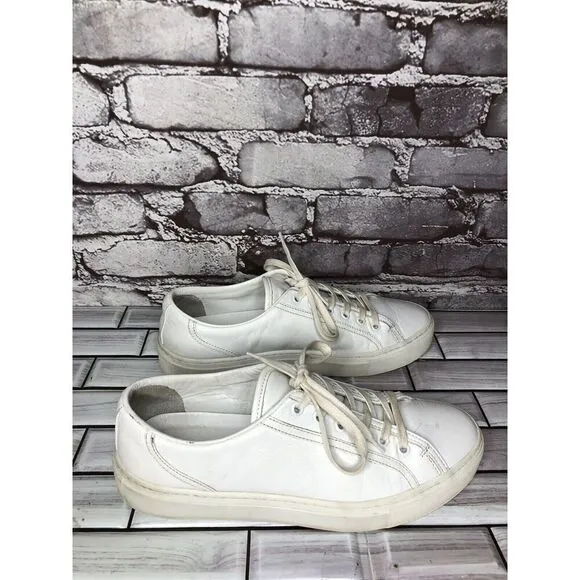 KOIO Capri White Leather Low Top Lace Up Sneakers Shoes Women’s Sz 38EU/7.5M US