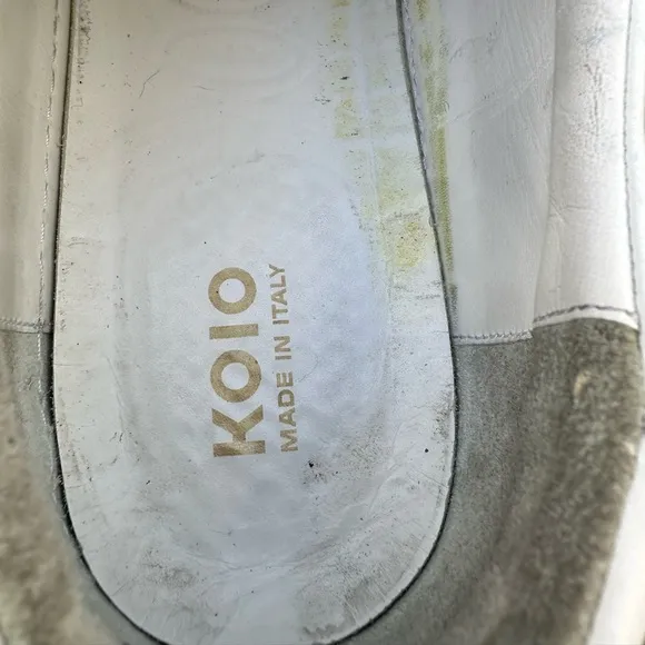 KOIO Men’s Capri Leather Low Top Sneakers White Size 48.