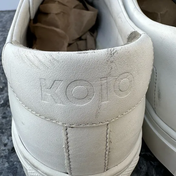 KOIO Men’s Capri Leather Low Top Sneakers White Size 48.