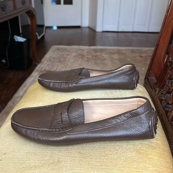 KOIO Men's Maranello Leather Driving Shoes Loafers in Pebbled Espresso EU45 US12