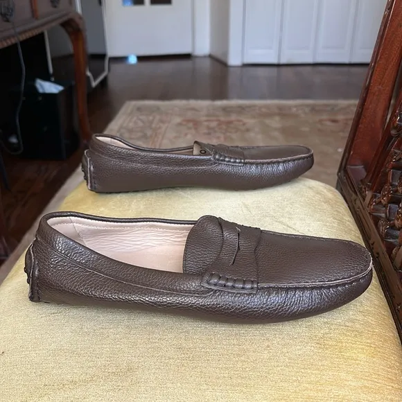 KOIO Men's Maranello Leather Driving Shoes Loafers in Pebbled Espresso EU45 US12