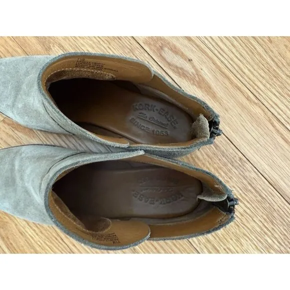 Kork-Ease Womens Ryder TAN Ankle Boots Size 7.5M Chelsea Leather Suede