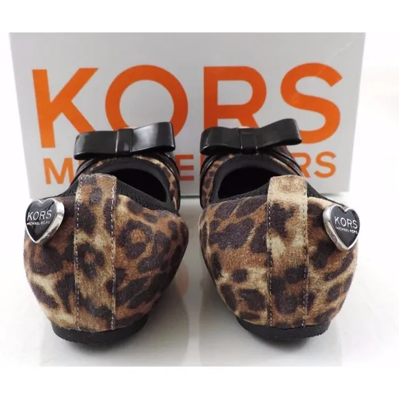 Korks By Michael Kors Girls Paola Bow Ballet Flats Cheetah Leopard Size 13 Child