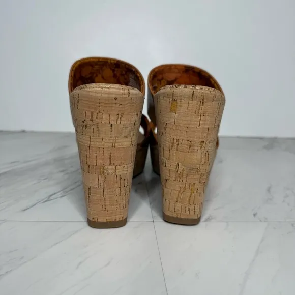 Korks Kork Ease Dezi Brown Strap Cork Heeled Sandal 11M