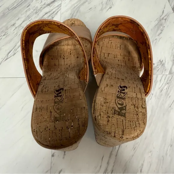 Korks Kork Ease Dezi Brown Strap Cork Heeled Sandal 11M