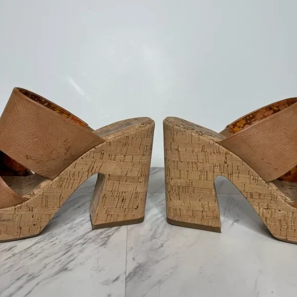 Korks Kork Ease Dezi Brown Strap Cork Heeled Sandal 11M