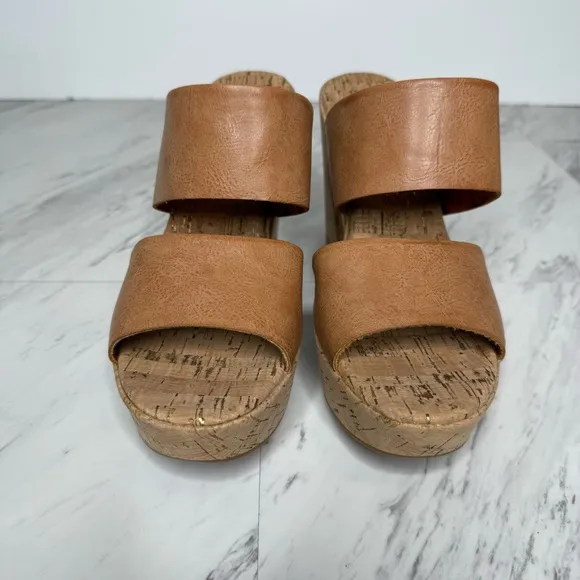 Korks Kork Ease Dezi Brown Strap Cork Heeled Sandal 11M
