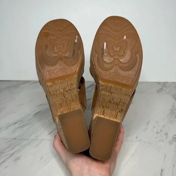 Korks Kork Ease Dezi Brown Strap Cork Heeled Sandal 11M