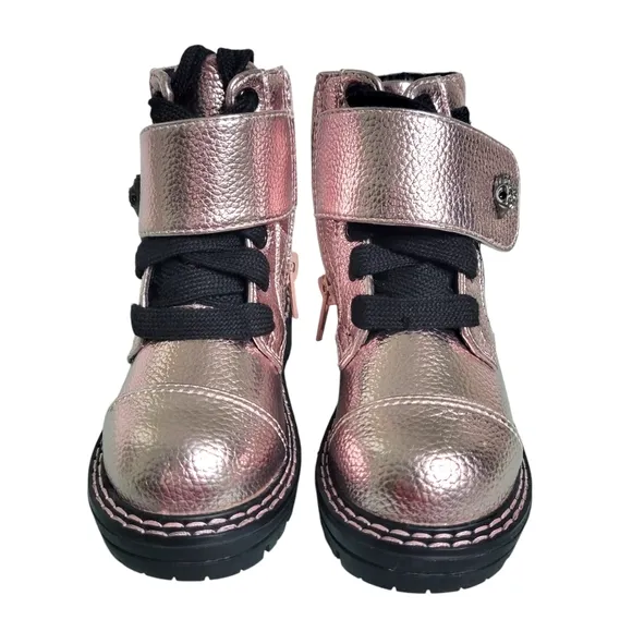 Kurt Geiger London Girl's Kensington Metallic Pink Leather Strap Ankle  Boots 5M