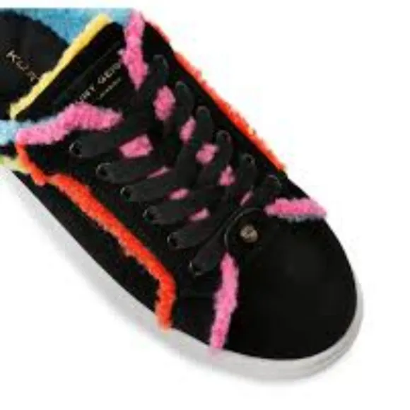 Kurt Geiger London Kensington Cupsole Suede Faux Fur Rainbow Mule Sneakers