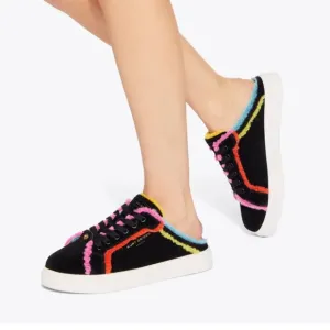 Kurt Geiger London Kensington Cupsole Suede Faux Fur Rainbow Mule Sneakers