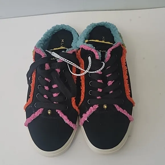 Kurt Geiger London Kensington Cupsole Suede Faux Fur Rainbow Mule Sneakers