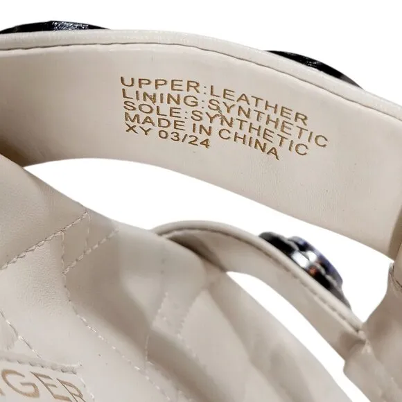 Kurt Geiger London, Orson Crystal Sandals, Bone Color, Size U.S. 8.5 (EU 39)